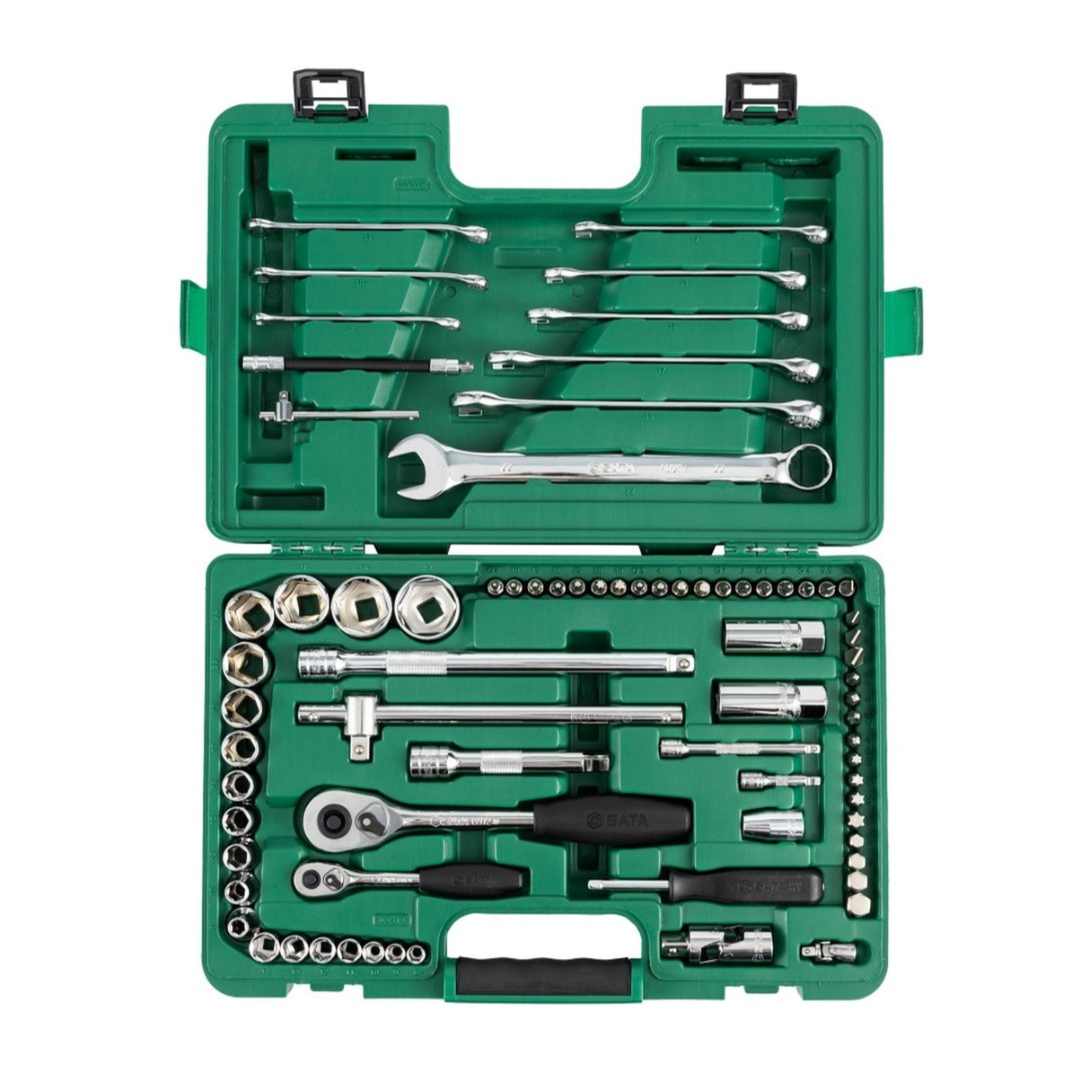 Juego Llaves Y Dados Hexagonal 1/4"-1/2" 76Pzs Sata