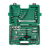 Juego Llaves Y Dados Hexagonal 1/4"-1/2" 76Pzs Sata