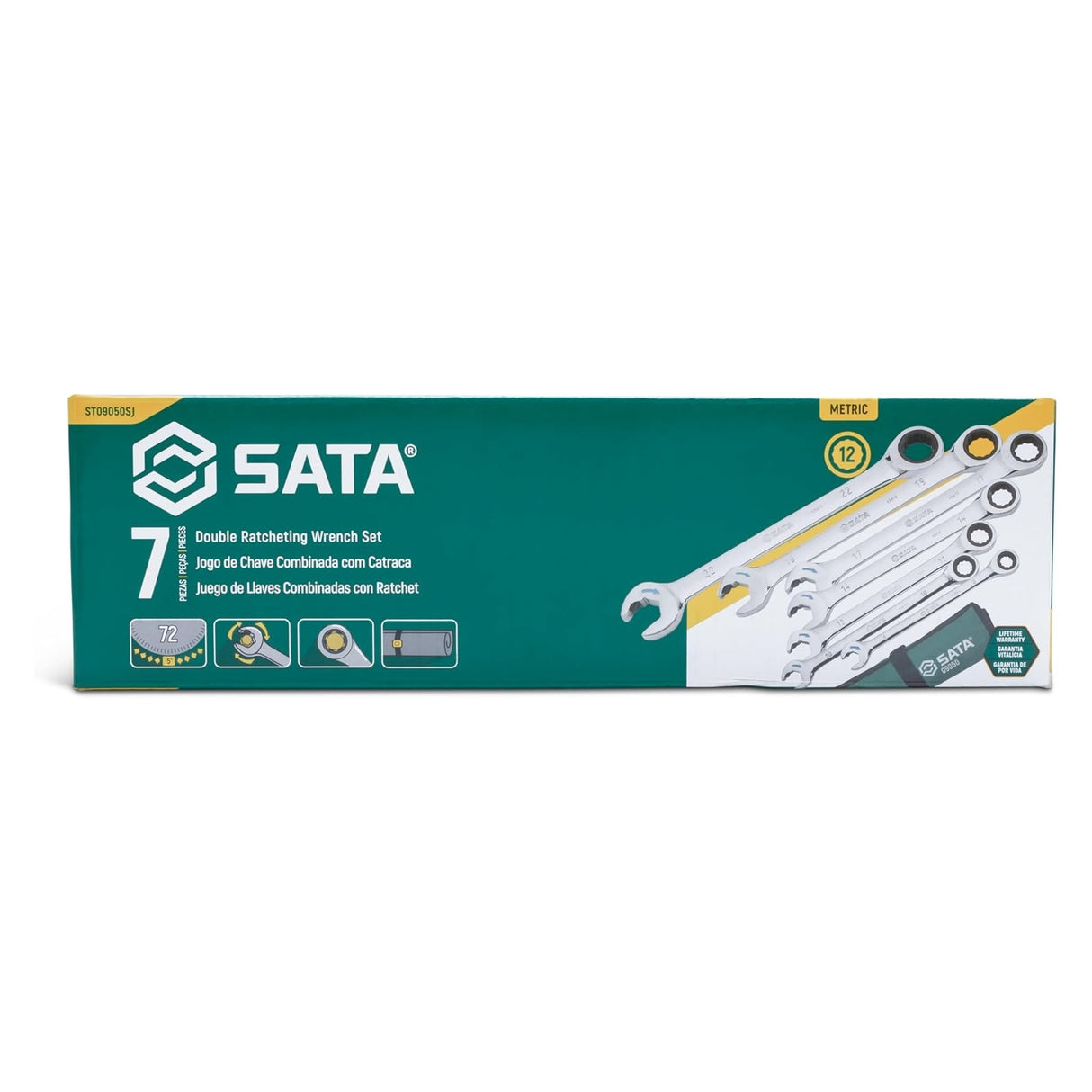 Juego Llaves Punta Corona Chicharra 8-22mm 7Pzs Sata