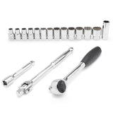 Juego Dados 12 Puntas 1/2" 10-24mm 17Pzs Sata