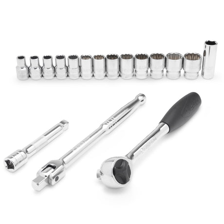 Juego Dados 12 Puntas 1/2" 10-24mm 17Pzs Sata