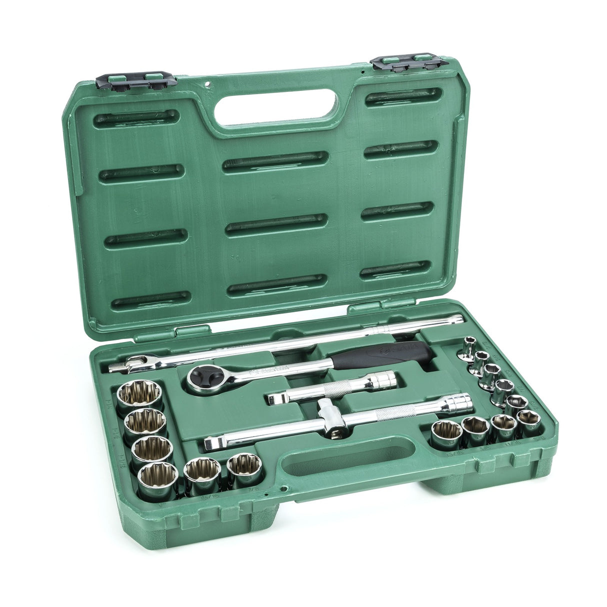Juego Dados Hexagonal Y 12 Puntas 1/2" 5/16"-1.1/4" 20Pzs Sata