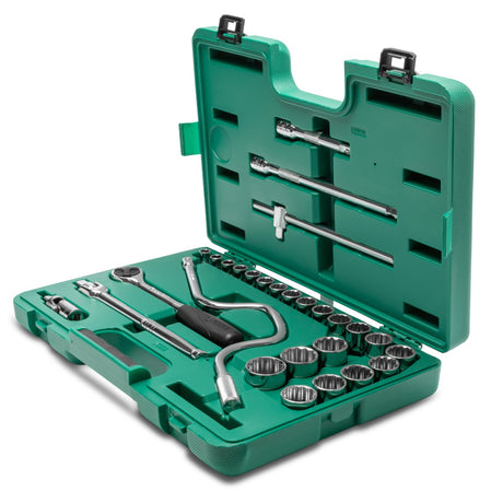 Juego Dados 12 Puntas 1/2" 10-32mm 28Pzs Sata