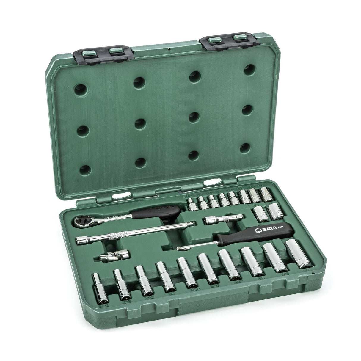 Juego Dados Hexagonal 1/4" 5/32"-1/2" 25Pzs Sata
