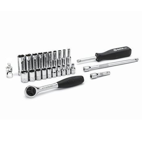 Juego Dados Hexagonal 1/4" 5/32"-1/2" 25Pzs Sata