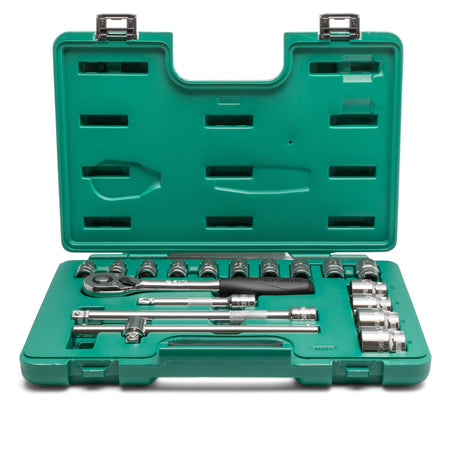 Juego Dados 12 Puntas 1/2" 10-32mm 18Pzs Sata