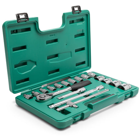 Juego Dados 12 Puntas 1/2" 10-32mm 18Pzs Sata