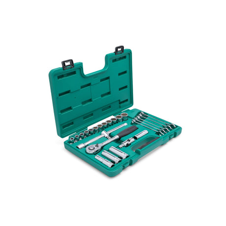 Juego Dados Hexagonal Y 12 Puntas mm 1/2" 25Pzs Sata