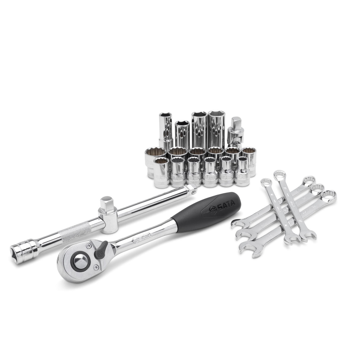 Juego Dados Hexagonal Y 12 Puntas mm 1/2" 25Pzs Sata